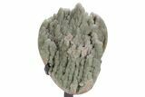 Sparkling Green Prasiolite Quartz Formation on Metal Stand #357218-1